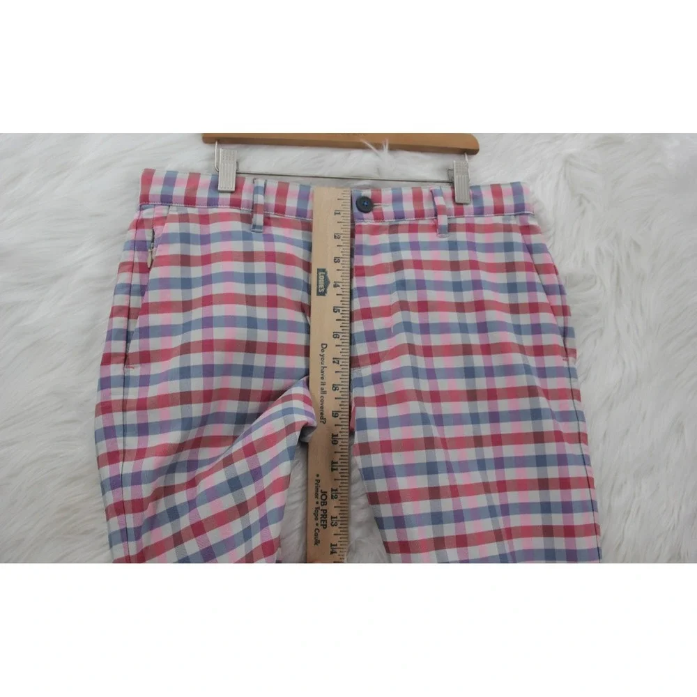 Tommy Bahama Beach Driver Check Shorts Men's 32 Blue Red Performance Golf #1446